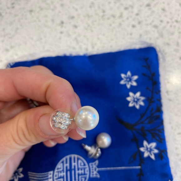 Swarovski Jewelry - Swarovski dangly pearl earrings